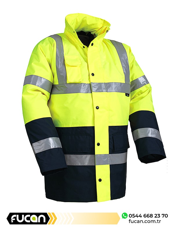 Sari Lacivert Oxford Erkek Parka