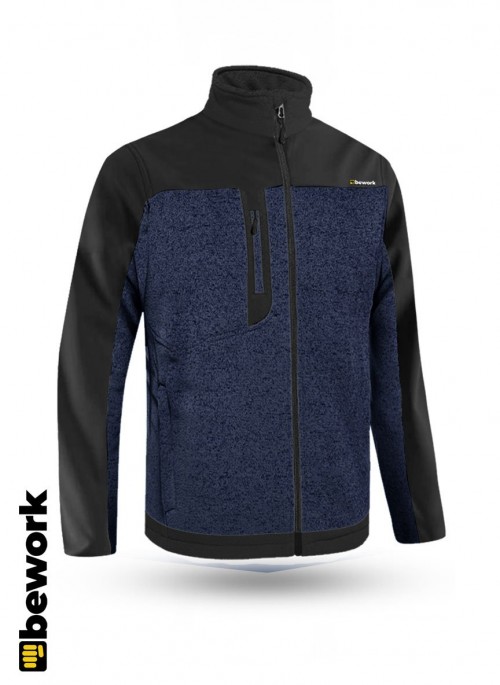 ONETREK MAVİ SOFTSHELL PARÇALI POLAR CEKET