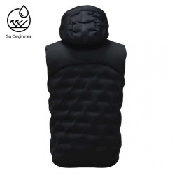 VIZWELL SU GEÇİRMEZ TÜNEL DOLGULU SİYAH İŞ YELEĞİ 2